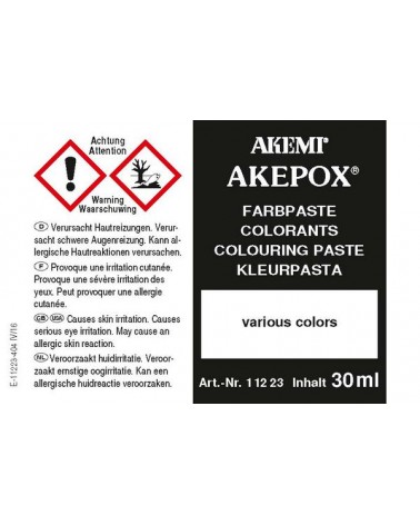 Gevaar AKEPOX kleurpasta